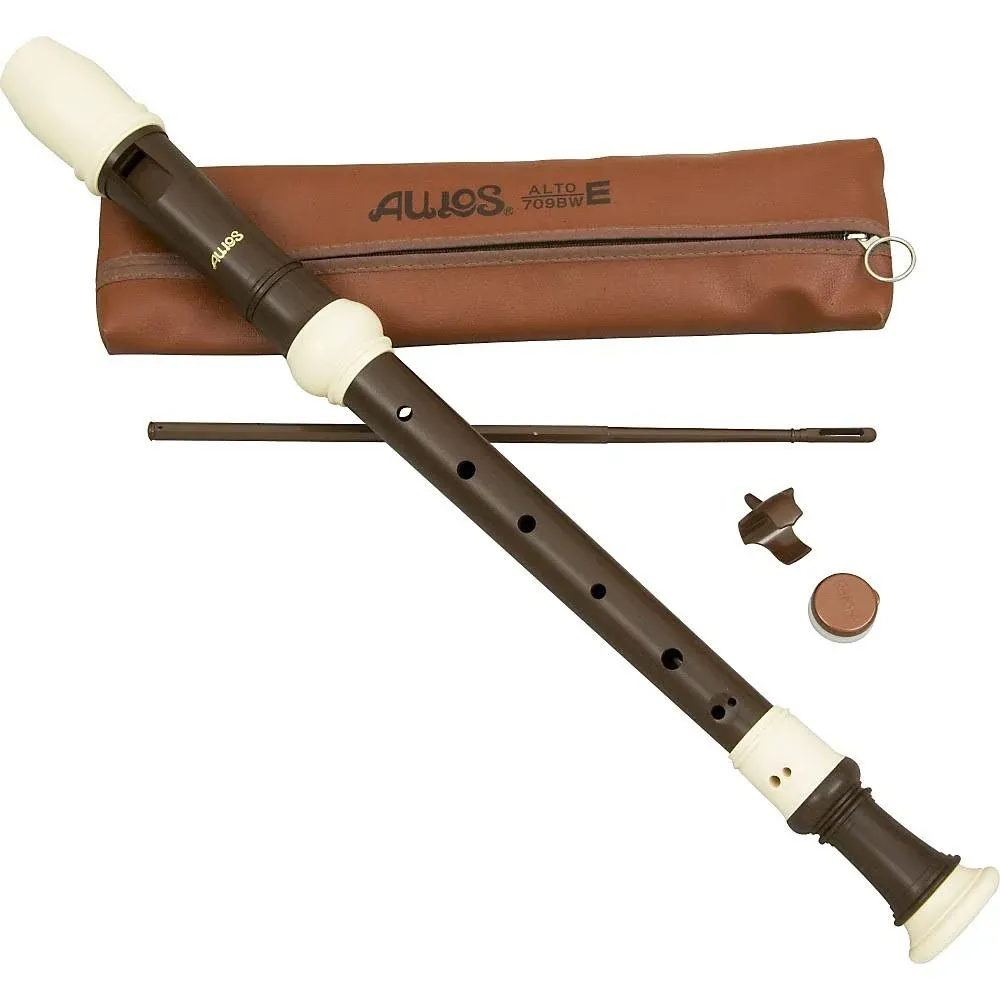 Aulos Aulos Classroom Recorder Alto 3 Piece English Woodgrain Finish A709Bw