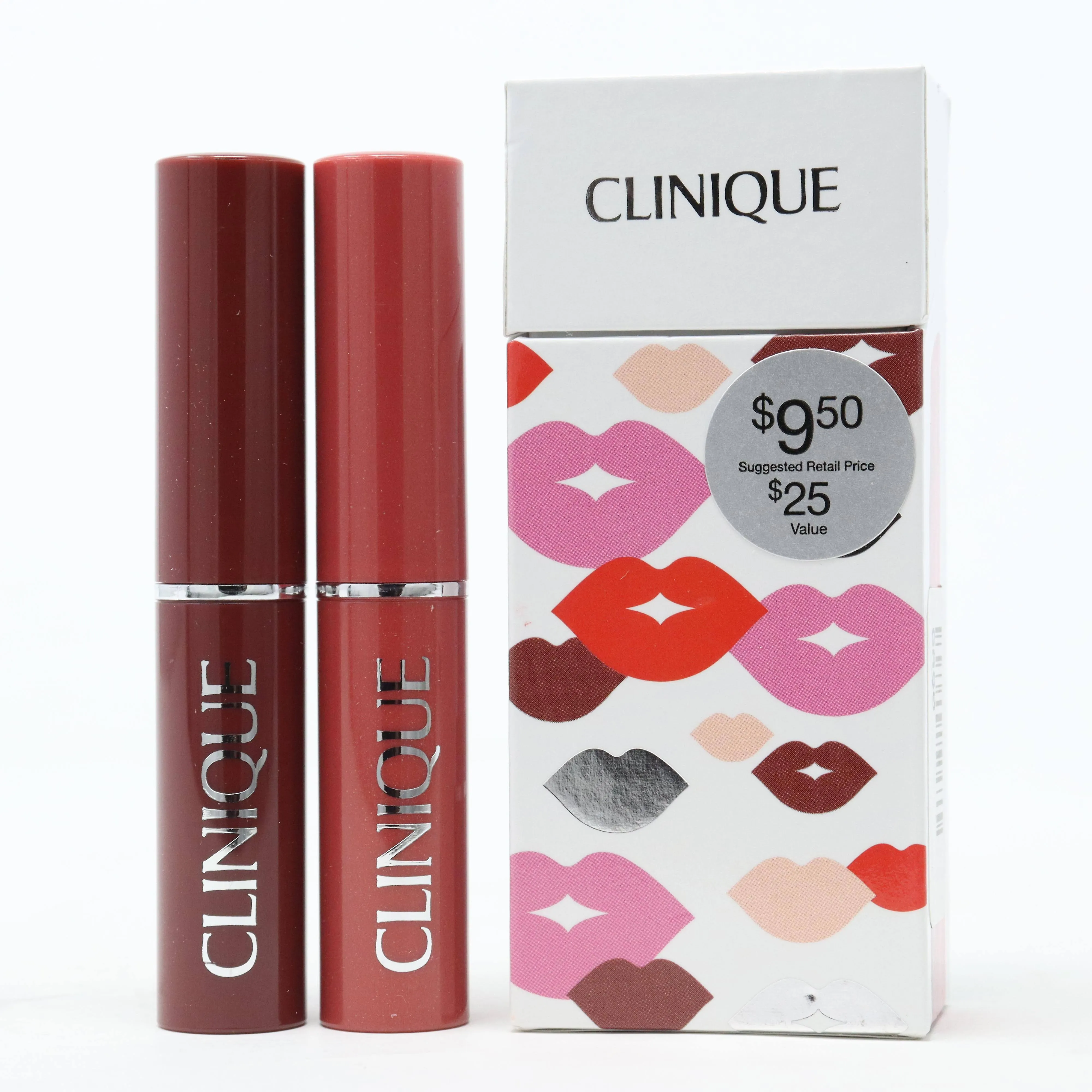 Clinique Almost Lipstick Set Duo Black Honey Pink Honey Holiday Set