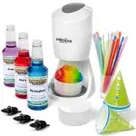 Hawaiian Shaved Ice S900A Snow Cone Machine Kit with 3-16oz. Syrup Flavors: Cherry, Grape, and Blue Raspberry, plus 25 Snow Cone Cups, 25 Spoon Straws, 3 Black Bottle Pourers, and 2 Round Ice Molds