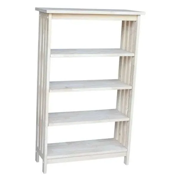 Unfinished Mission 4 Tier Shelf Unit, Size: 48 inch H, Beige