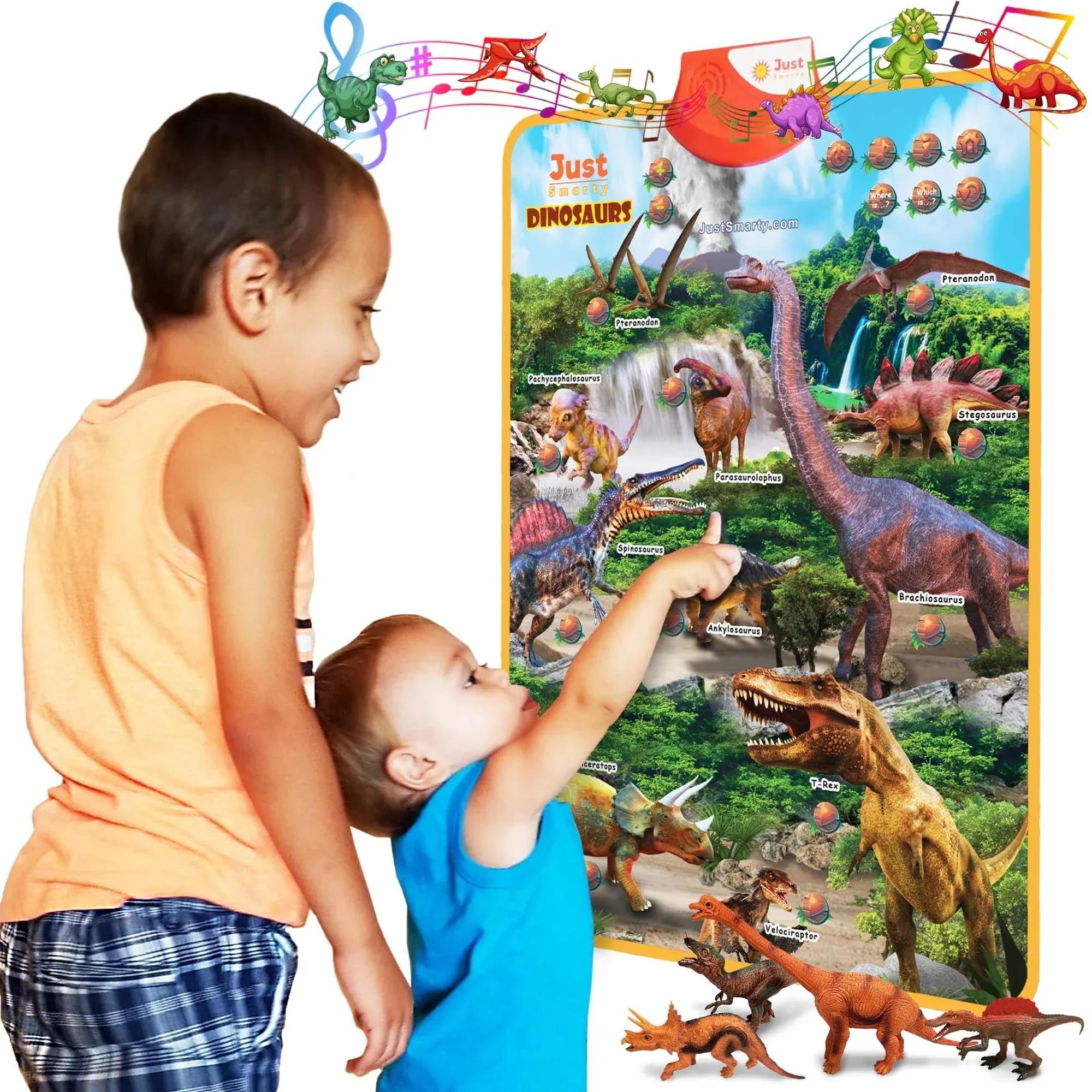 Just Smarty Dinosaur Toys Interactive Learning Poster Set with Music, Games and ...