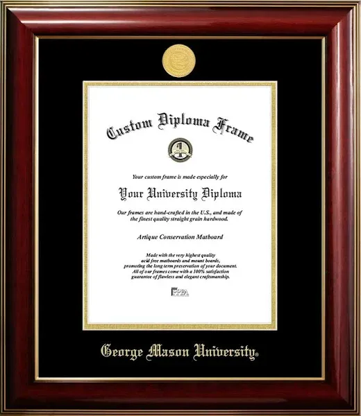 Campus Images VA997CMGTGED-1014 10 x 14 in. George Mason University Diploma Frame ...