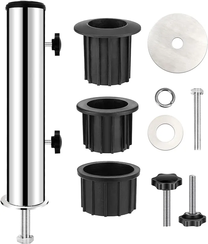 Outdoor Umbrella Stand Set Base Mounting Bracket,Adjustable Stainless Steel Insert Tube Sleeve,Umbrella Tube Base Steel Tube Parts Replacement,for Terrace Balcony Outdoor Garden(1pcs)