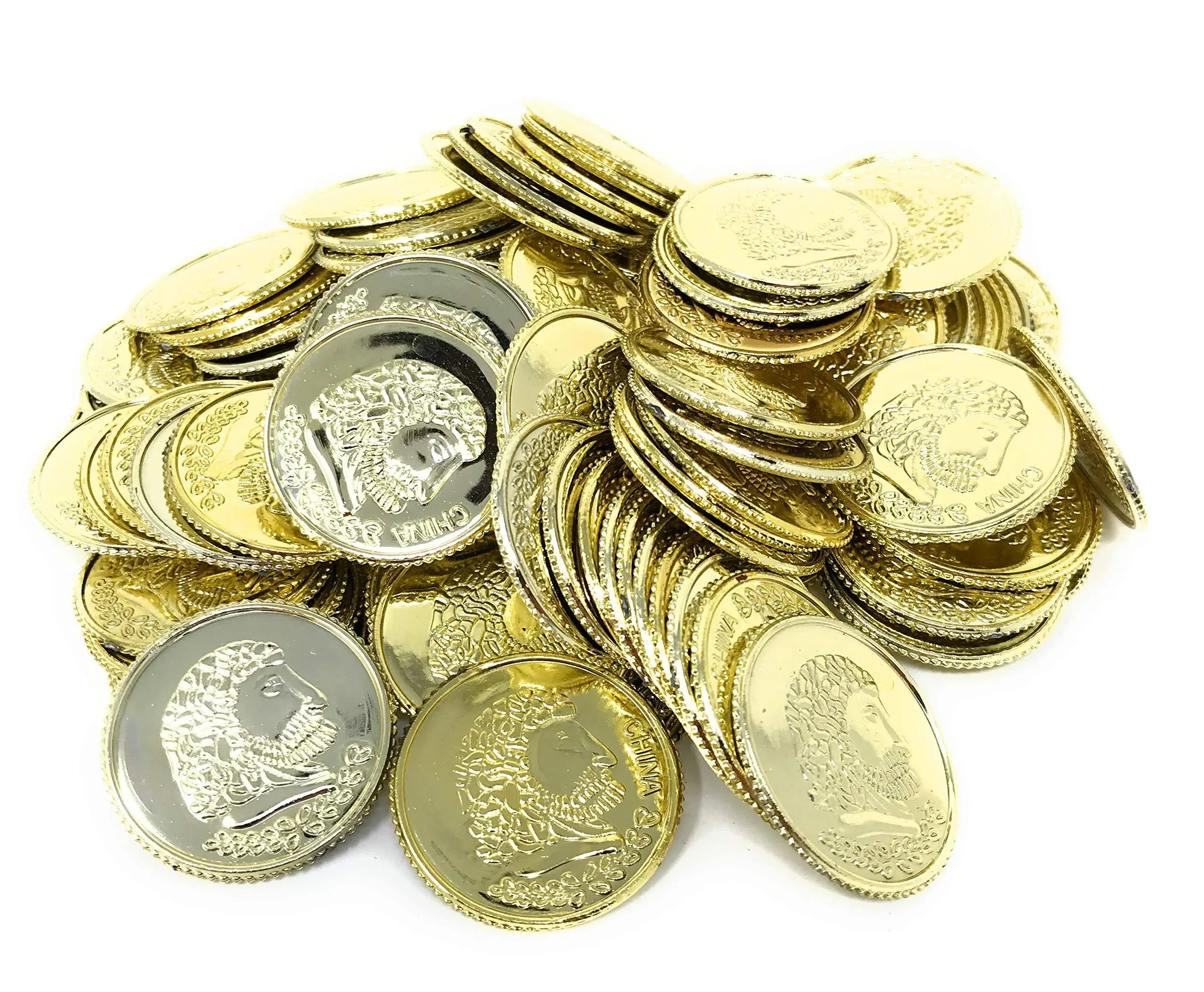 Bulk 500 Play Plastic Gold Coin Jumbo Pack - Not Real Coins