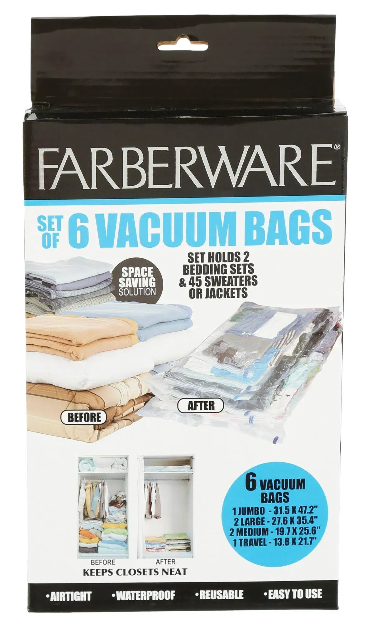 Farberware 6-Piece Vacuum Bag Set