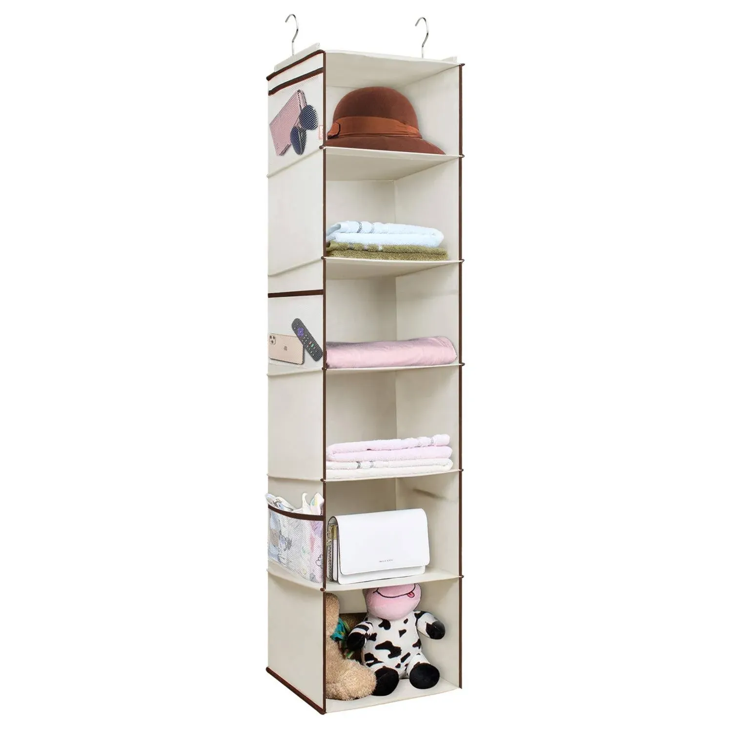 Univivi 6 Layer Hanging Closet Organizer,Hang<wbr/>ing Shelves for Closet with 6 Side