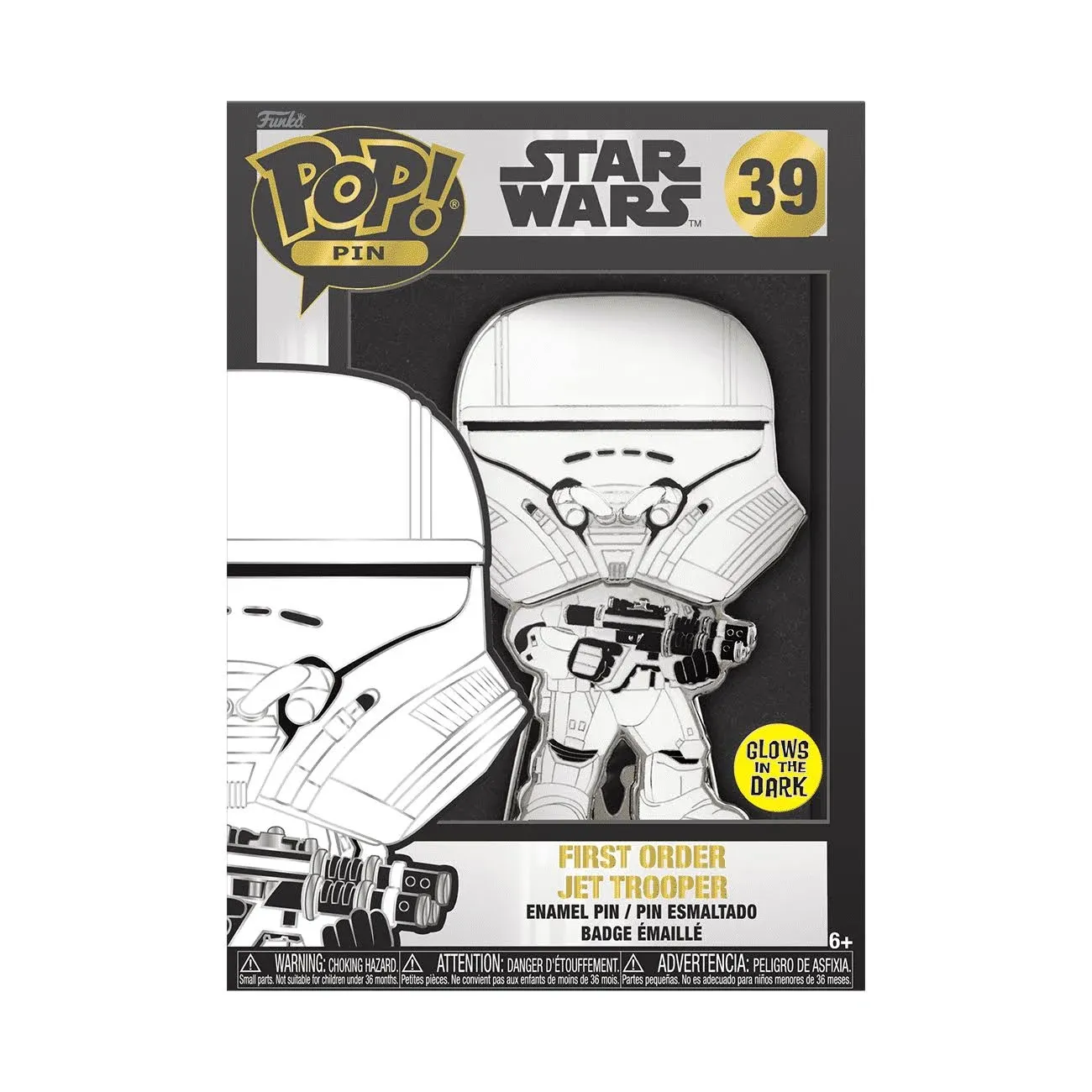 SW First Order Jet Trooper White 4" Pin Chase Ships 1 in 6