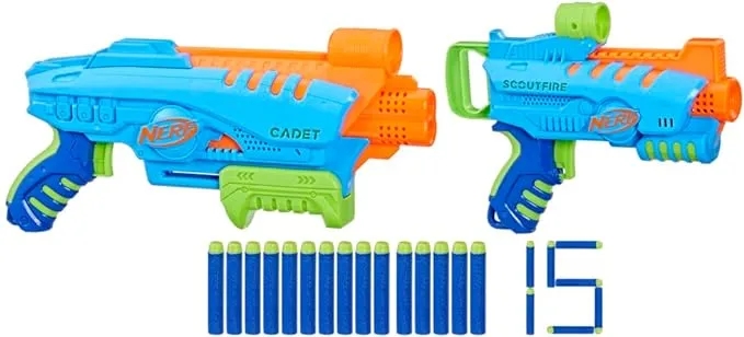 Nerf Elite Jr Ultimate Starter Set, 2 Easy Play Toy Foam Blasters, 15 Nerf Elite ...