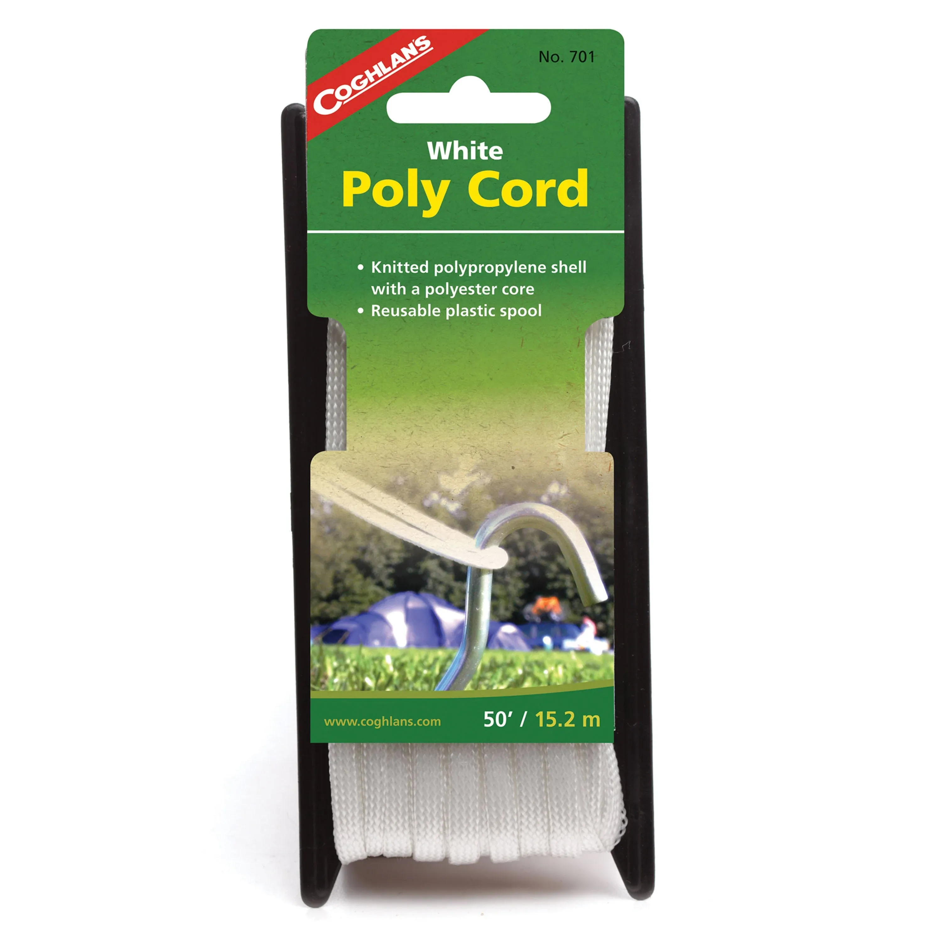 Coghlan&#039;s Braided Nylon Poly Cord, 50-Feet, White