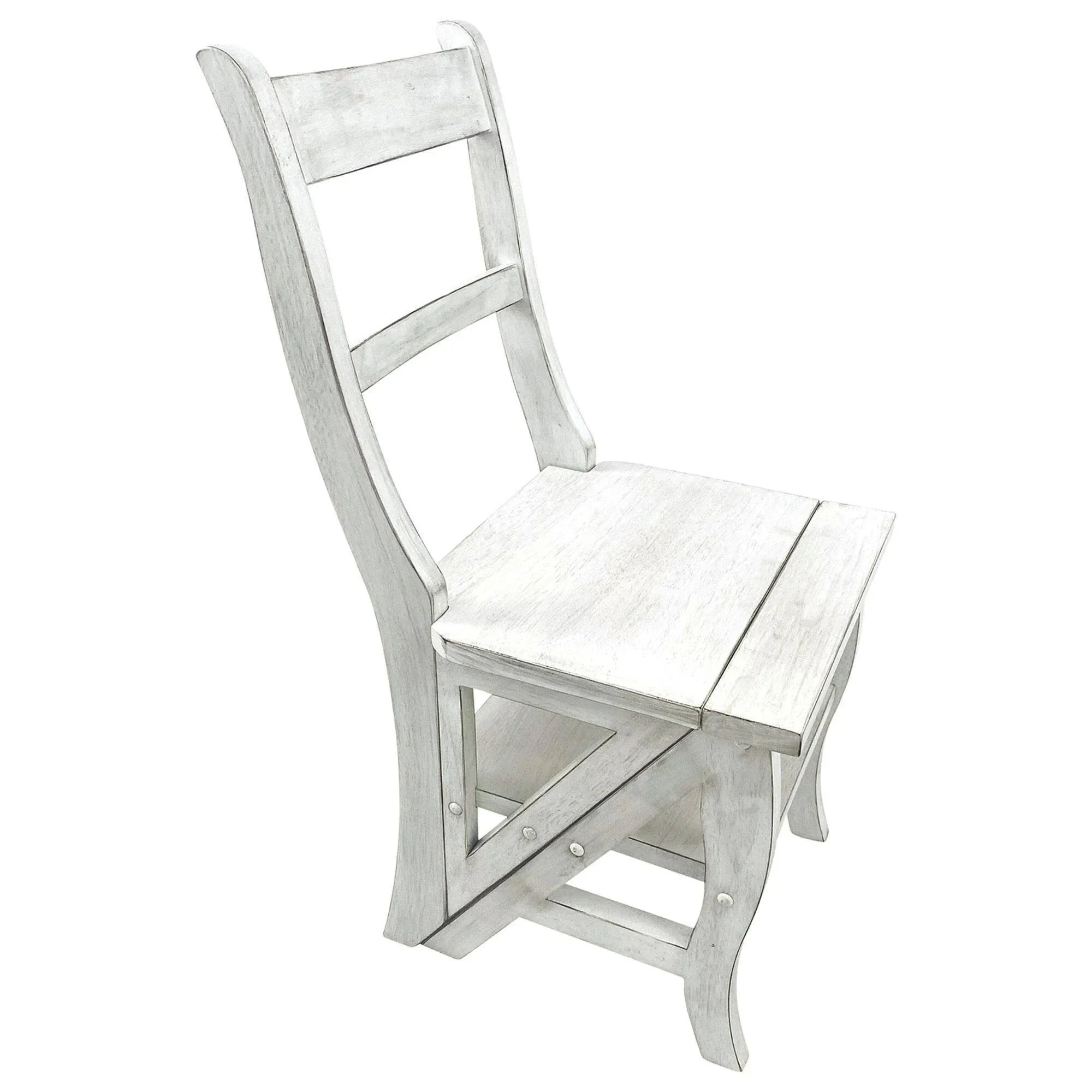 Folding Library Chair - Antique White