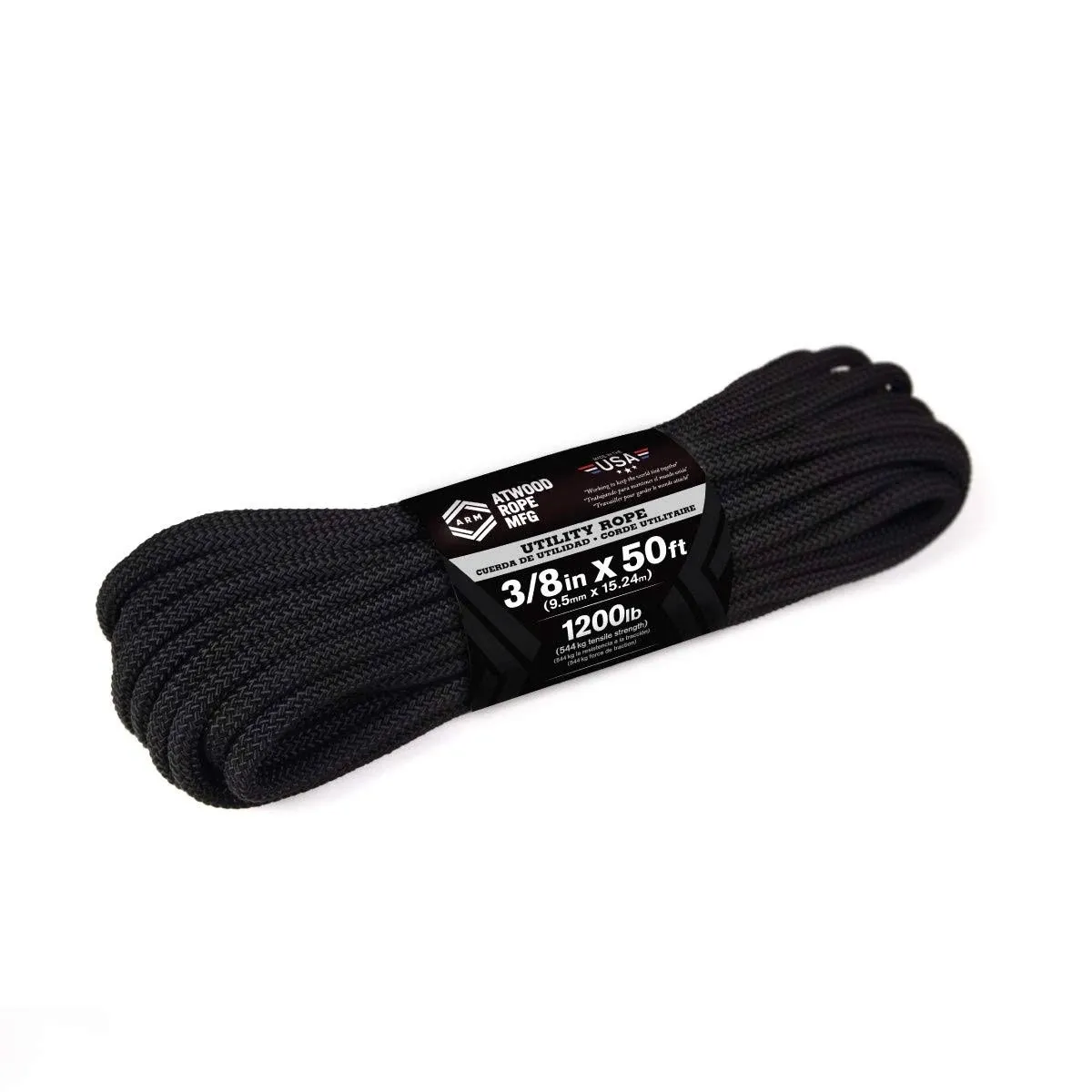 Atwood Rope 50 ft. Braided Utility Rope - Black