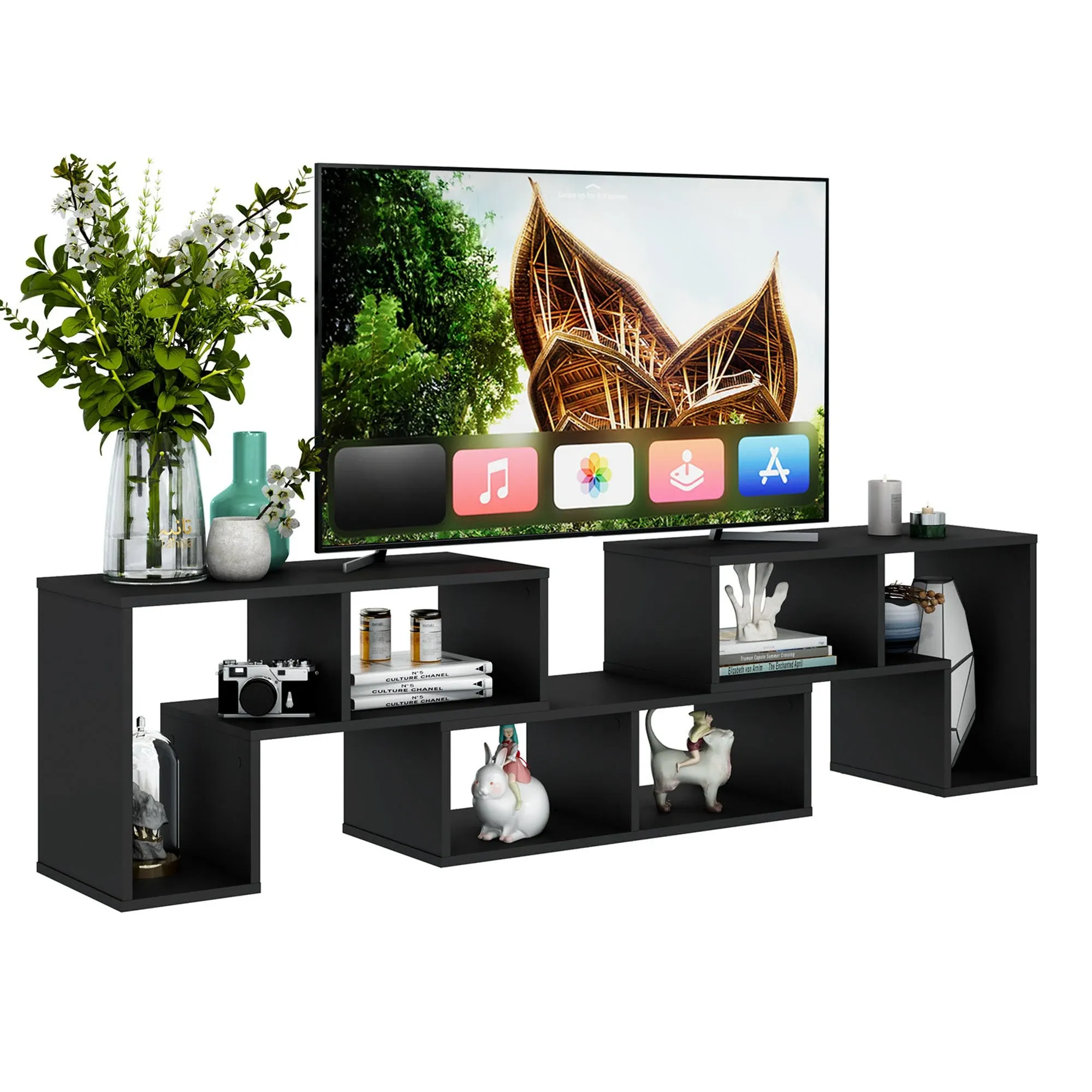 3 Pcs TV Stand for TV&#039;s up To 65&#034; Console Entertainment Center Bookcase Shelves