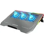  Laptop Cooling Pad, Aluminum-Alloy Gaming Laptop Cooler 8 Modes RGB Light for 