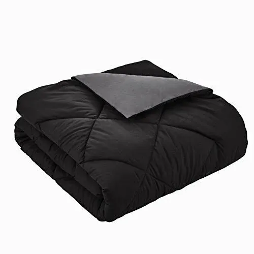 Seward Park Full Queen Size Black Grey Fall Comforter Reversible Lightweight Boys Bedding Cooling Bedspread Winter Blanket