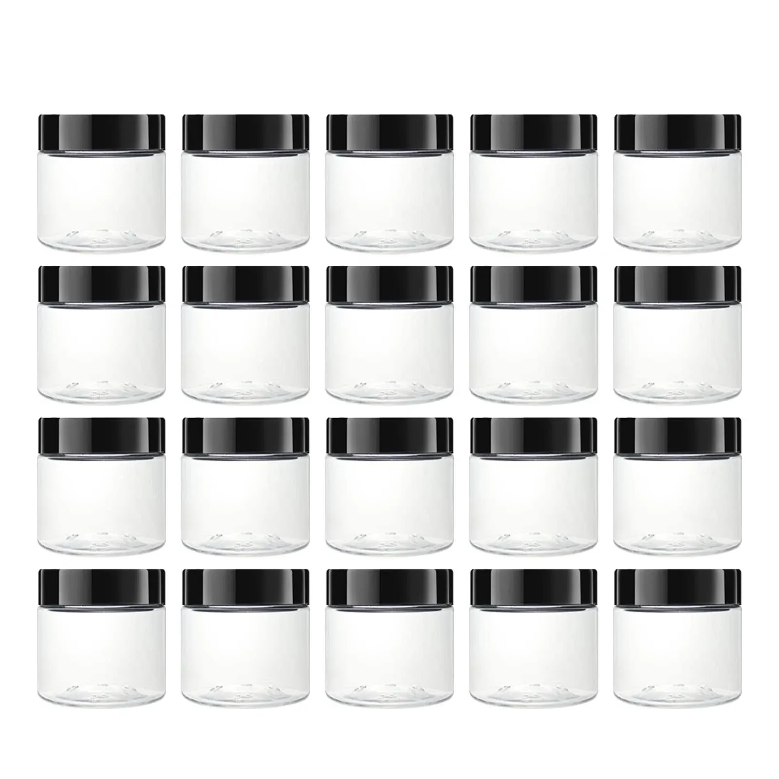 20 pack 2 OZ Round Clear Plastic Slime Jars With Lids, PET Containers, Storag...