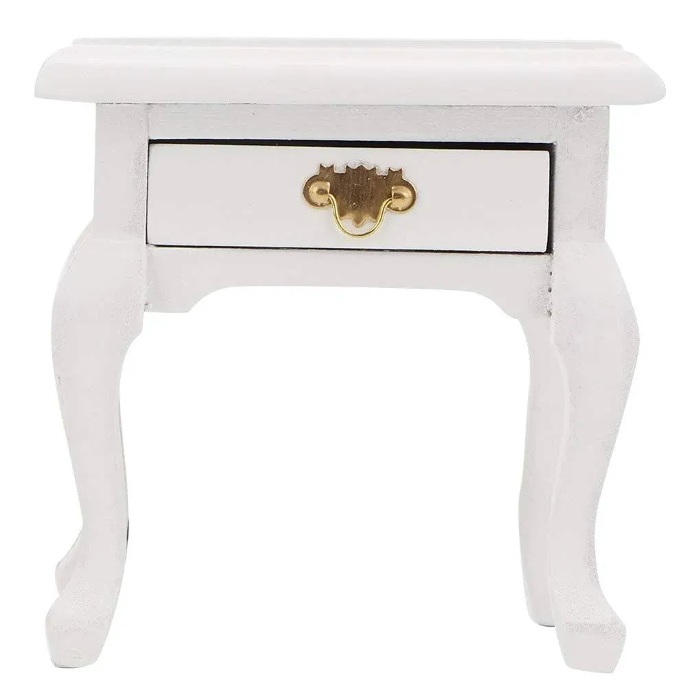 Miniature Doll House Nightstand, Doll House End Table, 1:12 for Doll House Kids Gift