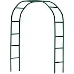 Beautylady Arco de jardín enrejado verde militar, 7.9 pies, cenador de jardín de metal duradero para decoración de bodas, plantas trepadoras, fiestas