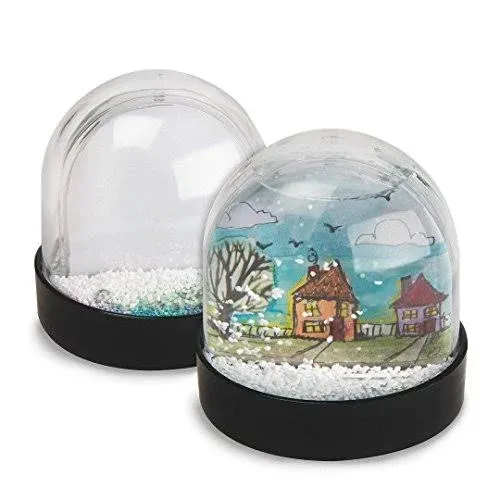 S&S Worldwide Color-Me Snow Globe Kit, Create Your Own Design on Incl. Insert, Fill, Shake & Enjoy the "Snow" Fall! DIY Craft For Kids & Adults, Ideas & How-To's Incl. Approx. 3”W x 3-1/2”H. Makes 12