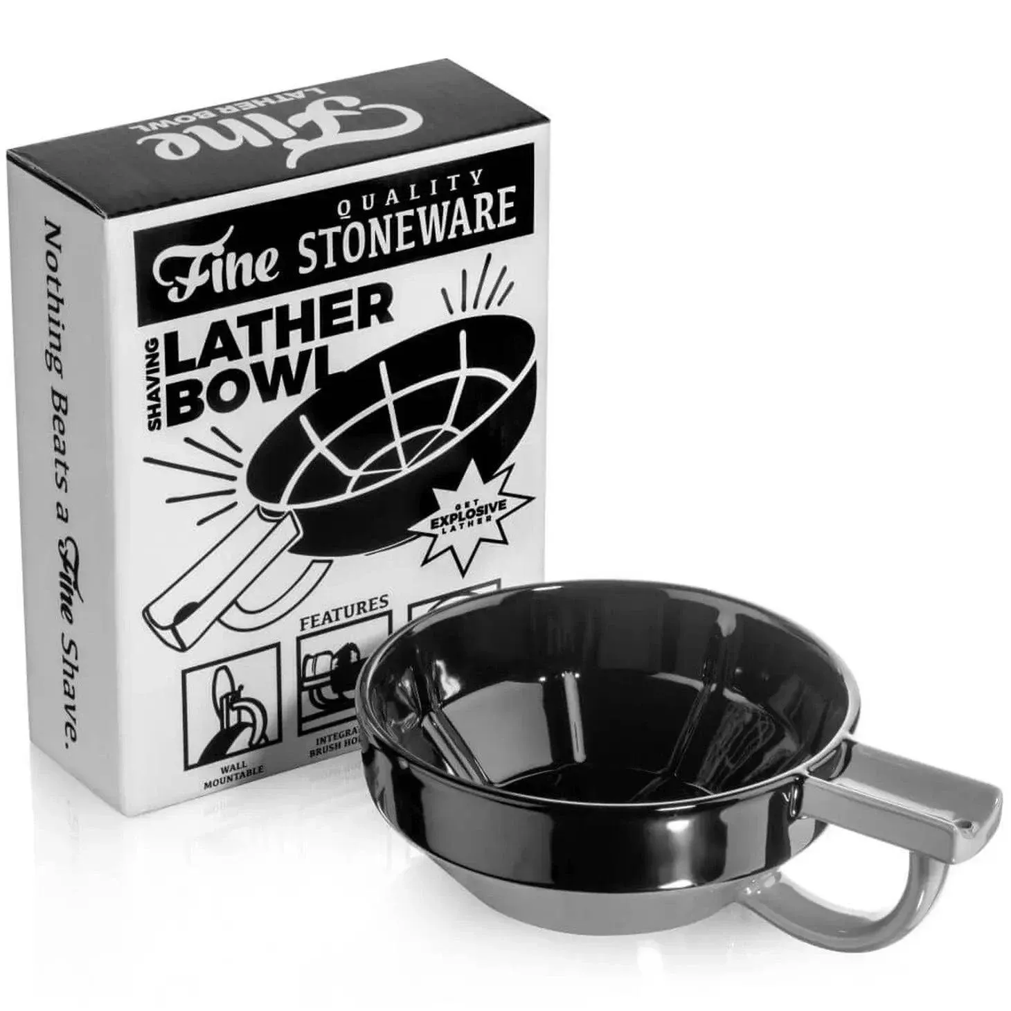 Fine ﻿Mr Lather Bowl, ﻿Gentleman&#039;s Ceramic Shaving Cream Bowl, Aerating Ribbe...