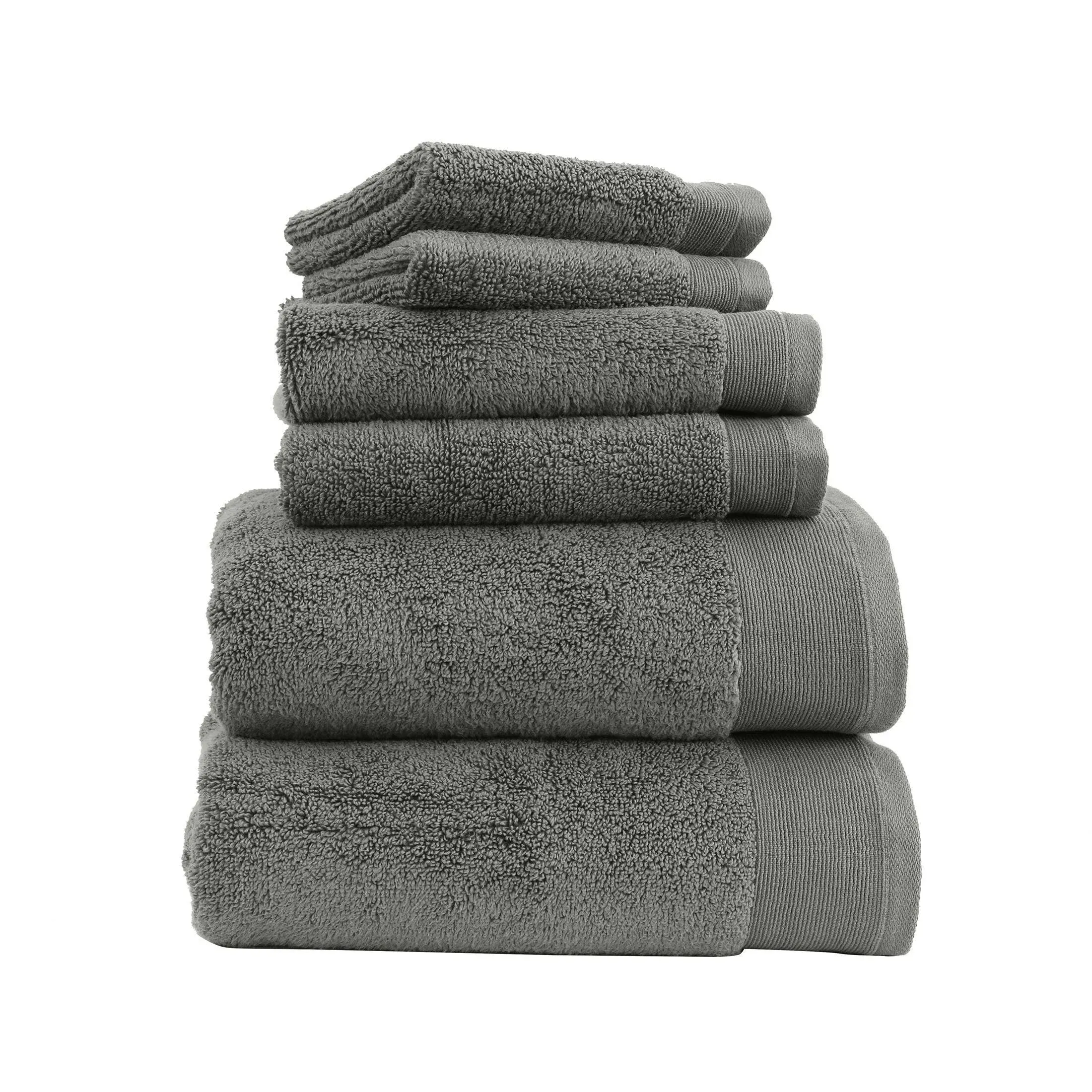 Super Soft Luxury Towel Sets - 6 Piece Towel Set Gray 100% Cotton