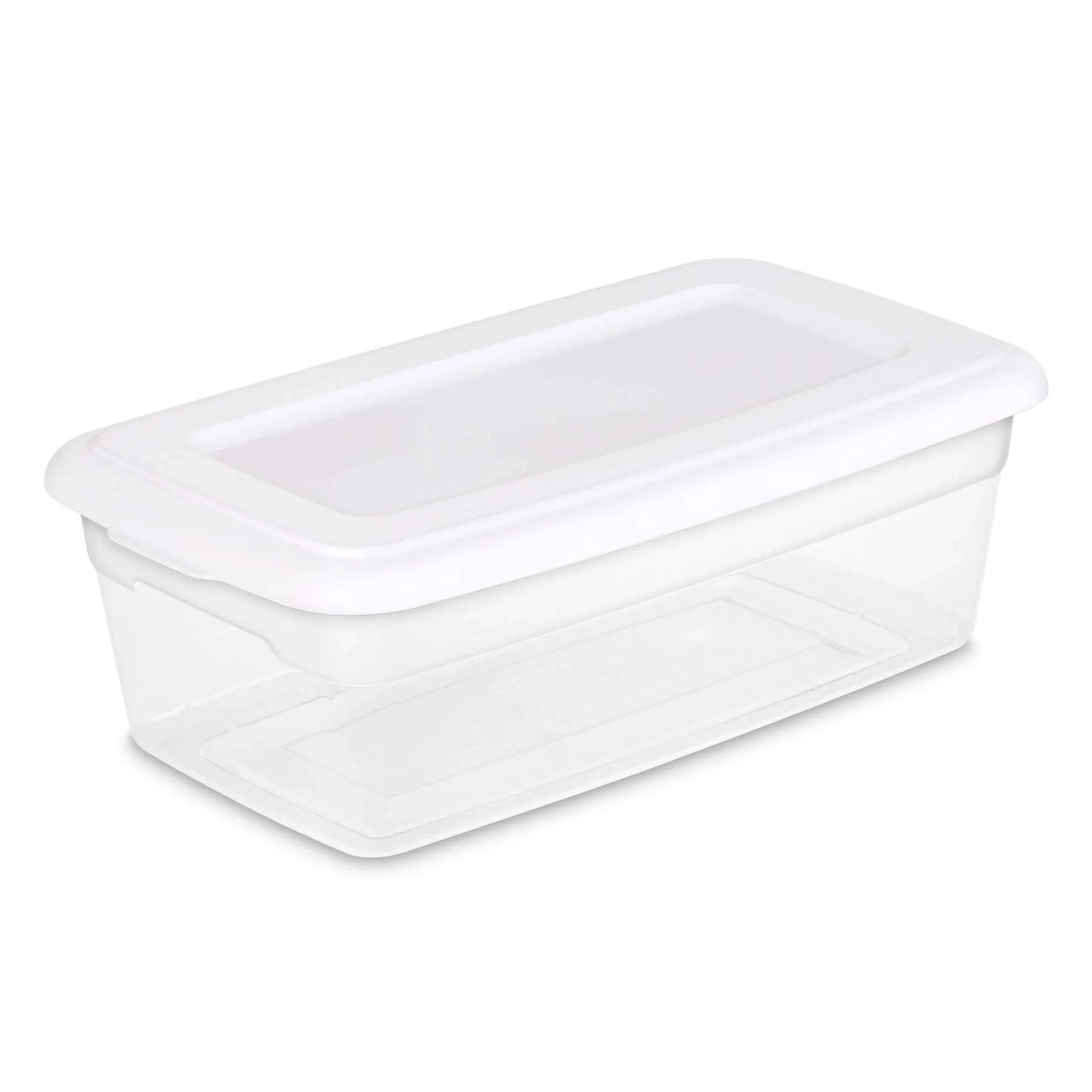 One Sterilite 6-Quart Storage Bin Shoe Box - Clear and White