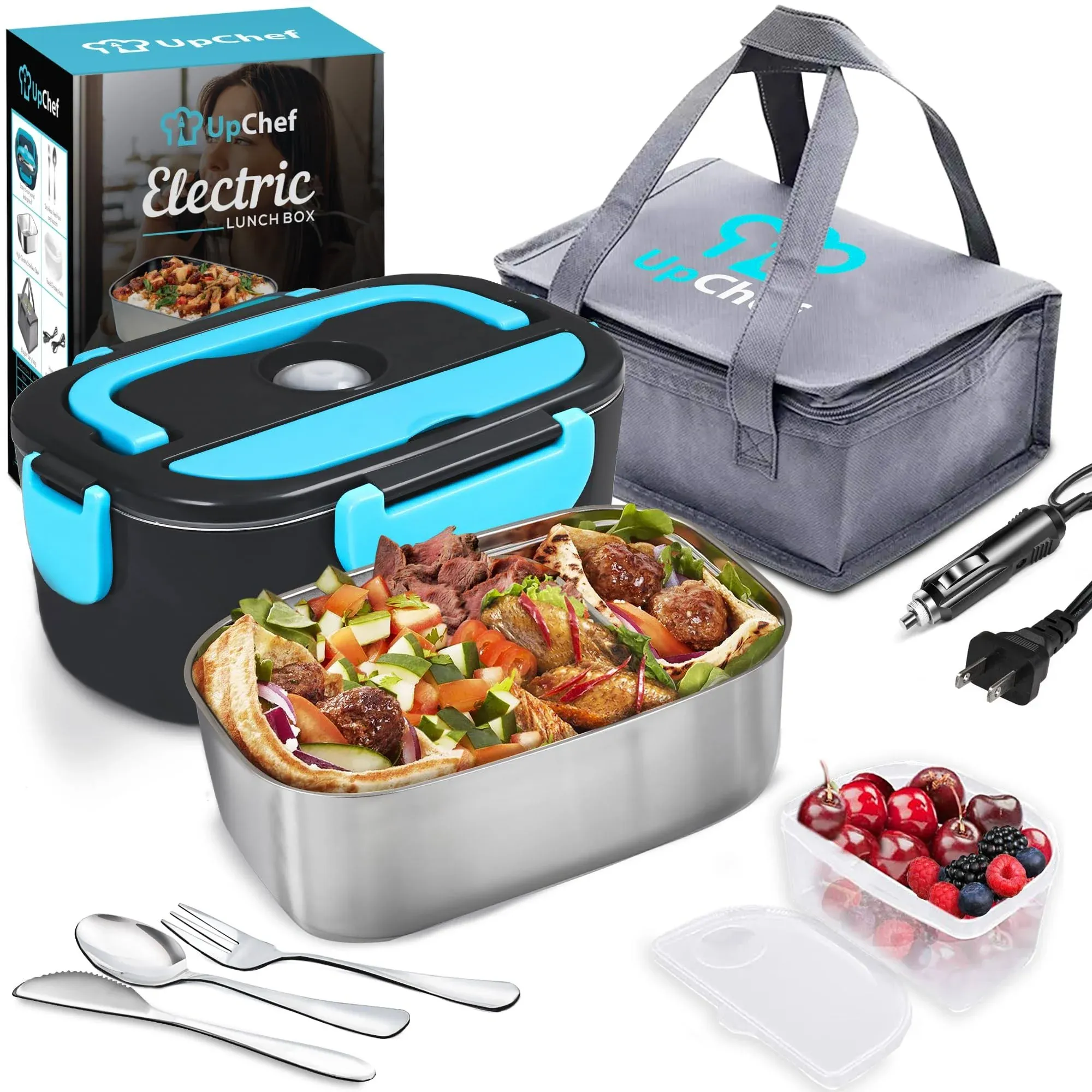 UPCHEF 60W Electric Lunch Box Food Heater, 3 in 1 Heated Lunch Box for Adults ...