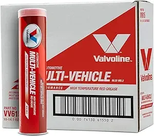 Valvoline Multi-Vehicle High Temperature Red Grease 14.1 OZ Cartridge, Case o...