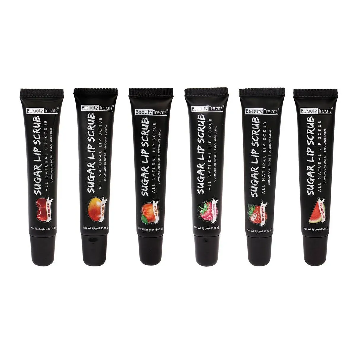 Beauty Treats Sugar Lip Scrub Tube Set Of 6 Flavors