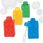 Color Brick Party Bubble Bottles - Party Favors - Outdoor Toys - 12 Pieces