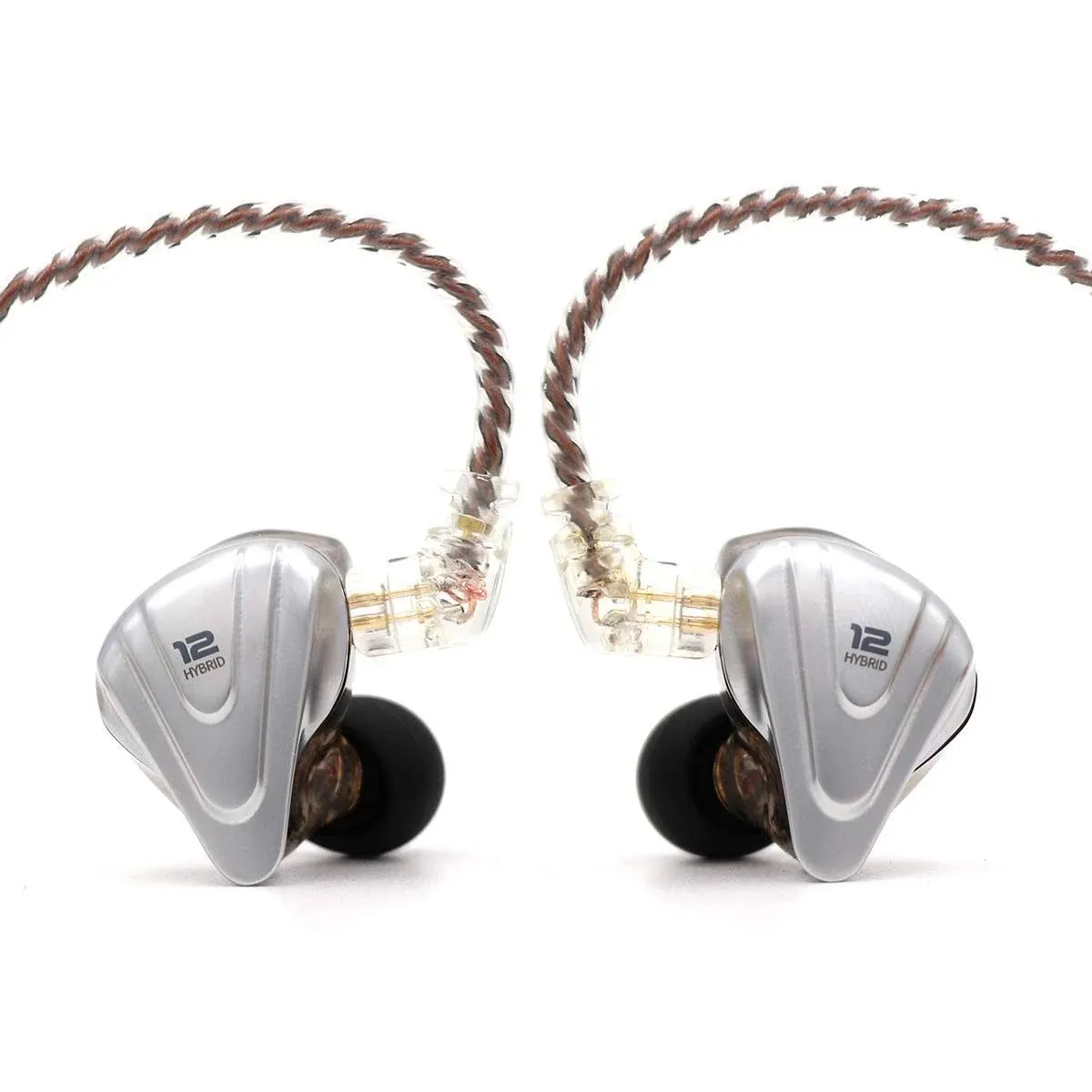 Linsoul KZ ZSX 5BA + 1DD Hybrid-In-Ear-HiFi-Kopfhörer mit 6-Treibern, mit Zinklegierung, 0,75 mm, 2-poliges abnehmbares Kabel für audiophile Musiker (mit Mikrofon, Schwarz)