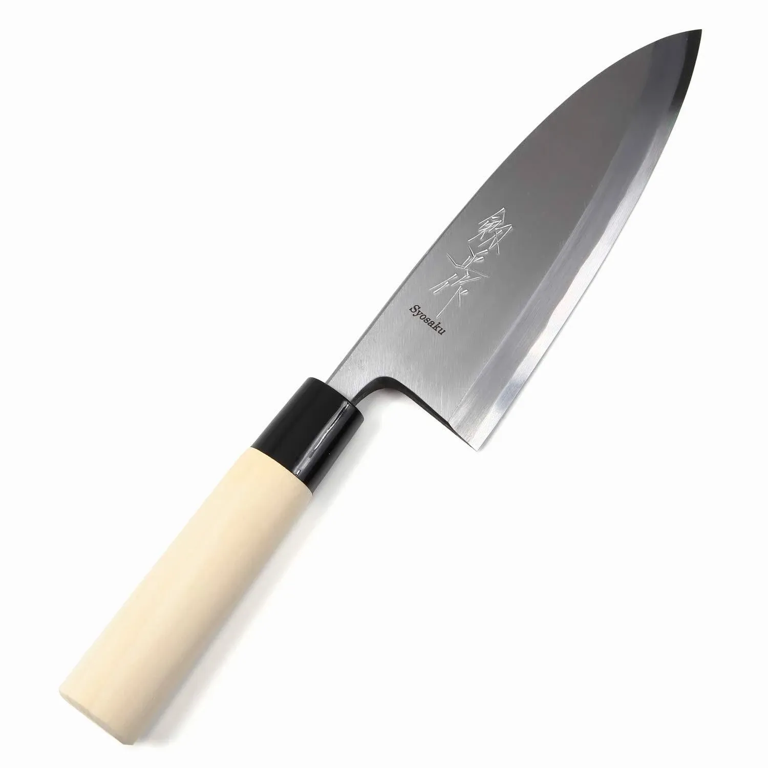   Syosaku Japanese Sushi Fillet Best Sharp Kitchen Chef Knife Kigami(Yellow Steel)-No.2 D-Shape Magnolia Wood Handle, Deba 6.5-inch (165mm)  