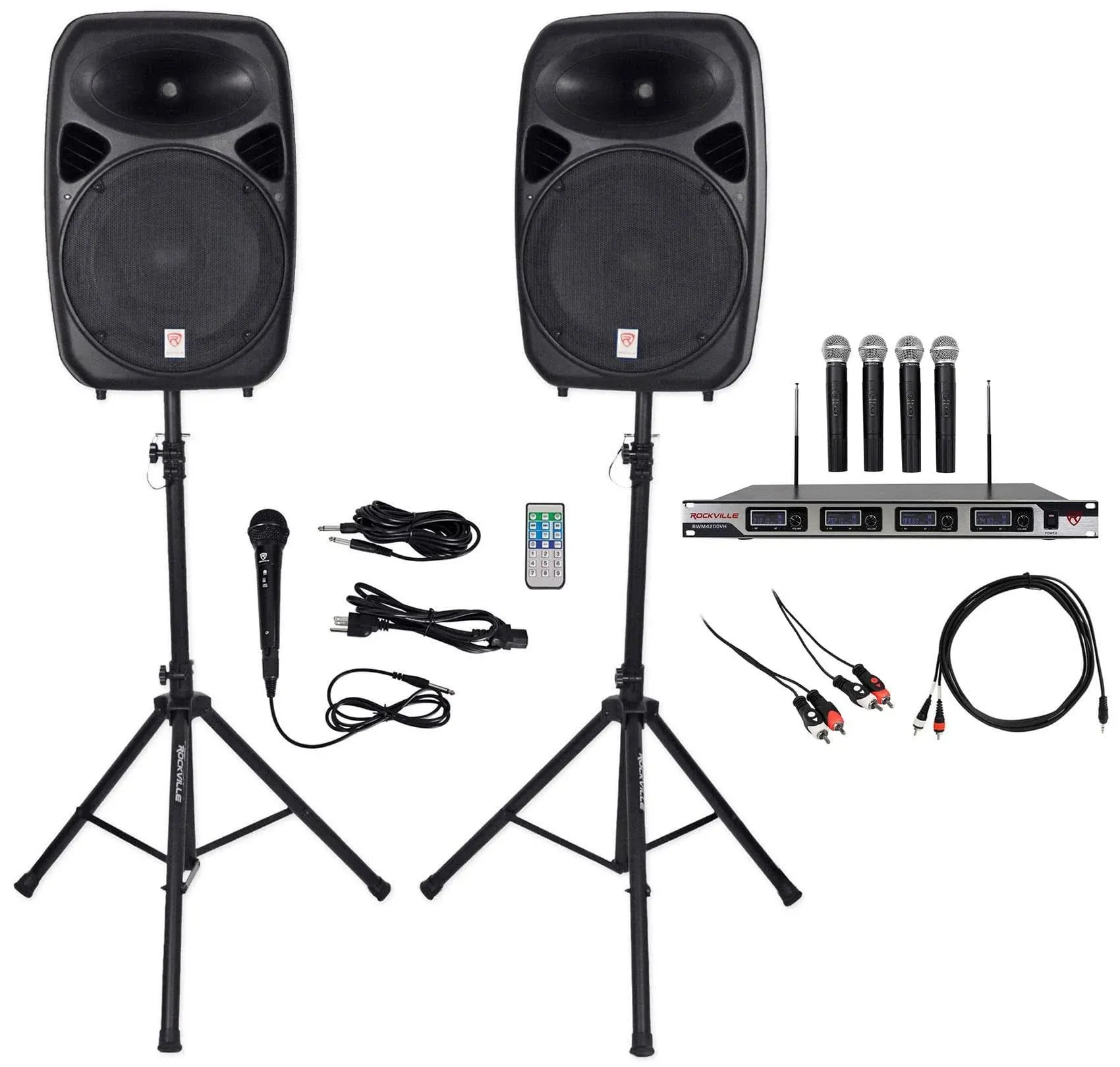 Rockville Dual 15" iphone/ipad/Android/Laptop,TV Youtube Karaoke Machine/System