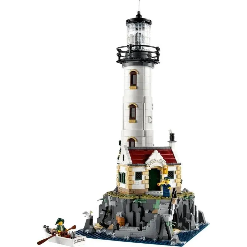 LEGO Ideas Motorized Lighthouse 21335 Adult Model Building Kit, Complete with Rotating Lights, Quaint Cottage and a Mysterious Cave, Creative Gift Idea