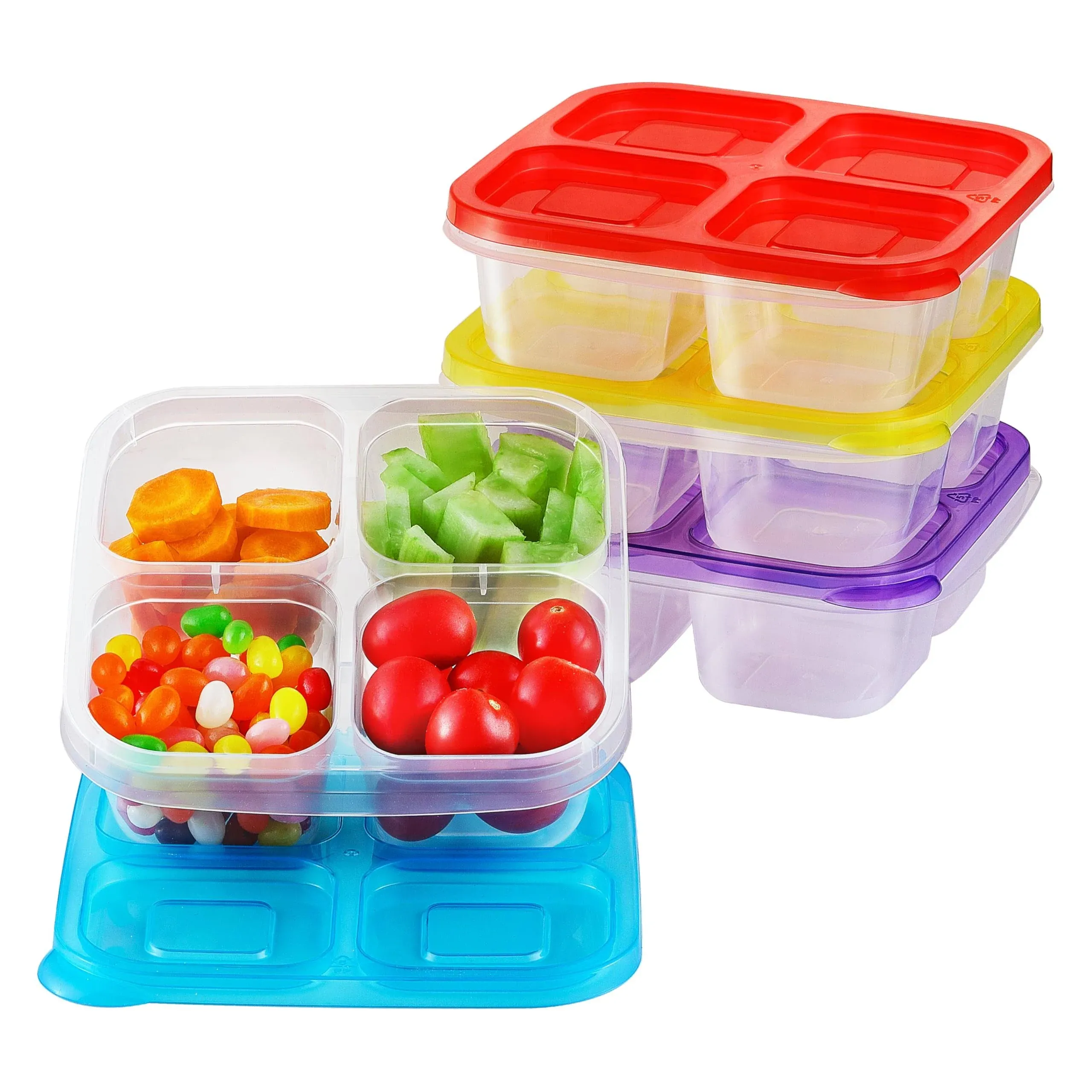 MONGSEW 4pcs Bento Snack Boxes, Snack Containers for Toddlers & Adults, Reusable ...