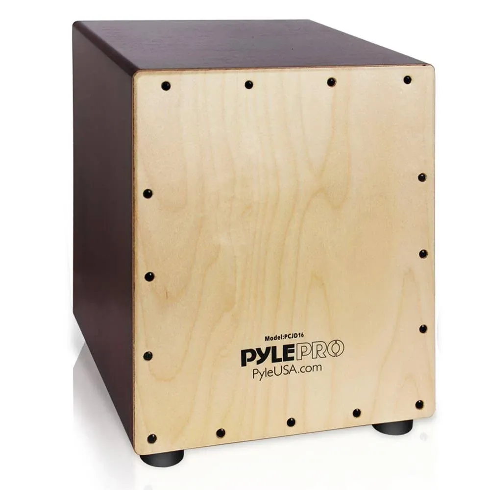 Pyle Stringed Jam Wooden Cajon Percussion Box