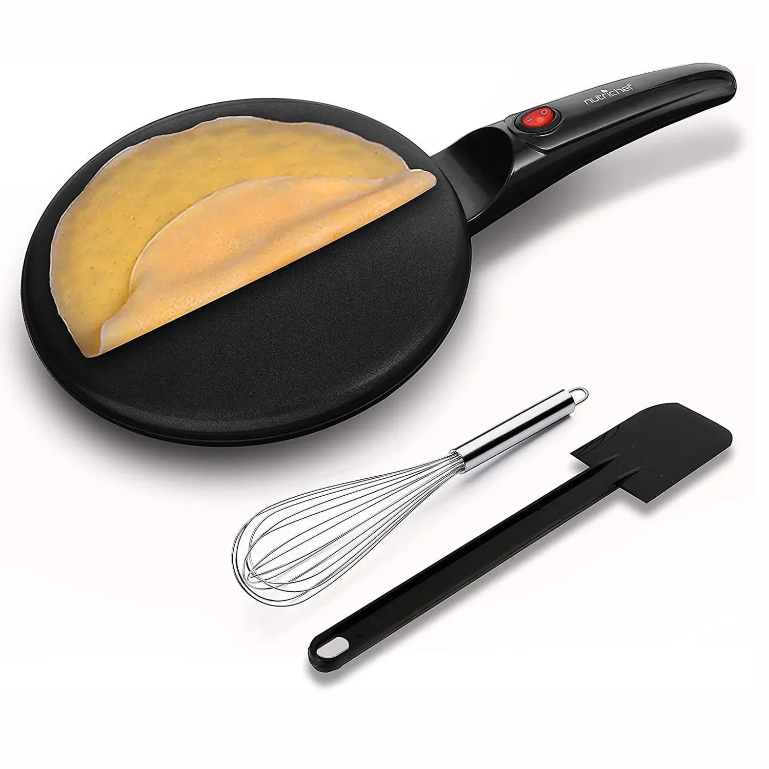 NutriChef Electric Griddle - Crepe Maker Hot Plate Cooktop