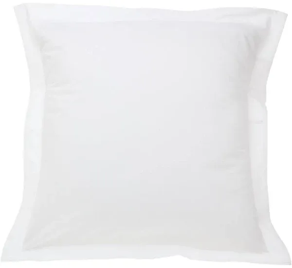 FRESH IDEAS Poplin Tailored Pillow Sham, Euro, 26x26 inches, White