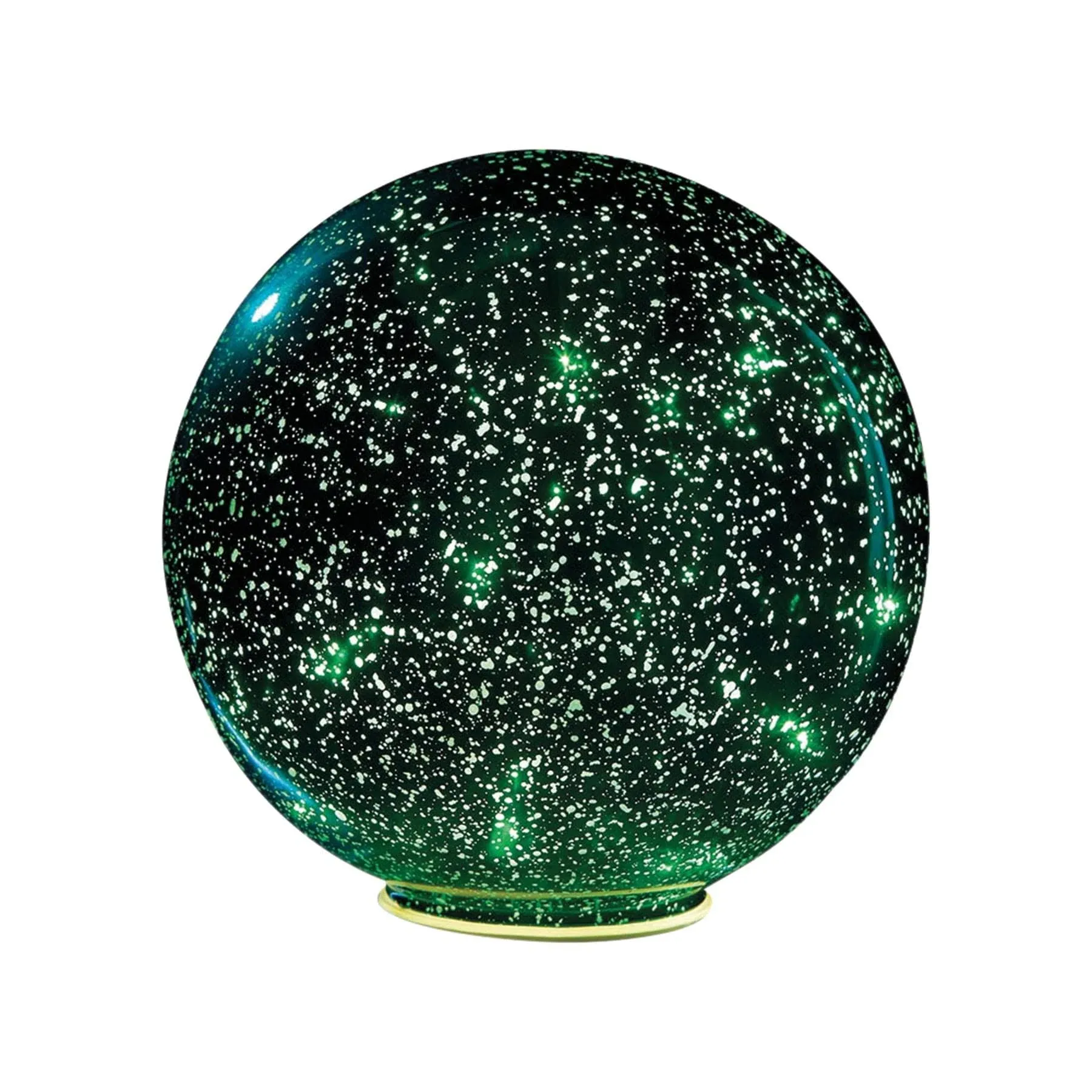 SIGNALS Lighted Mercury Glass Ball Sphere Holiday Home Decor - Nightlight Accent Light - Green - Large