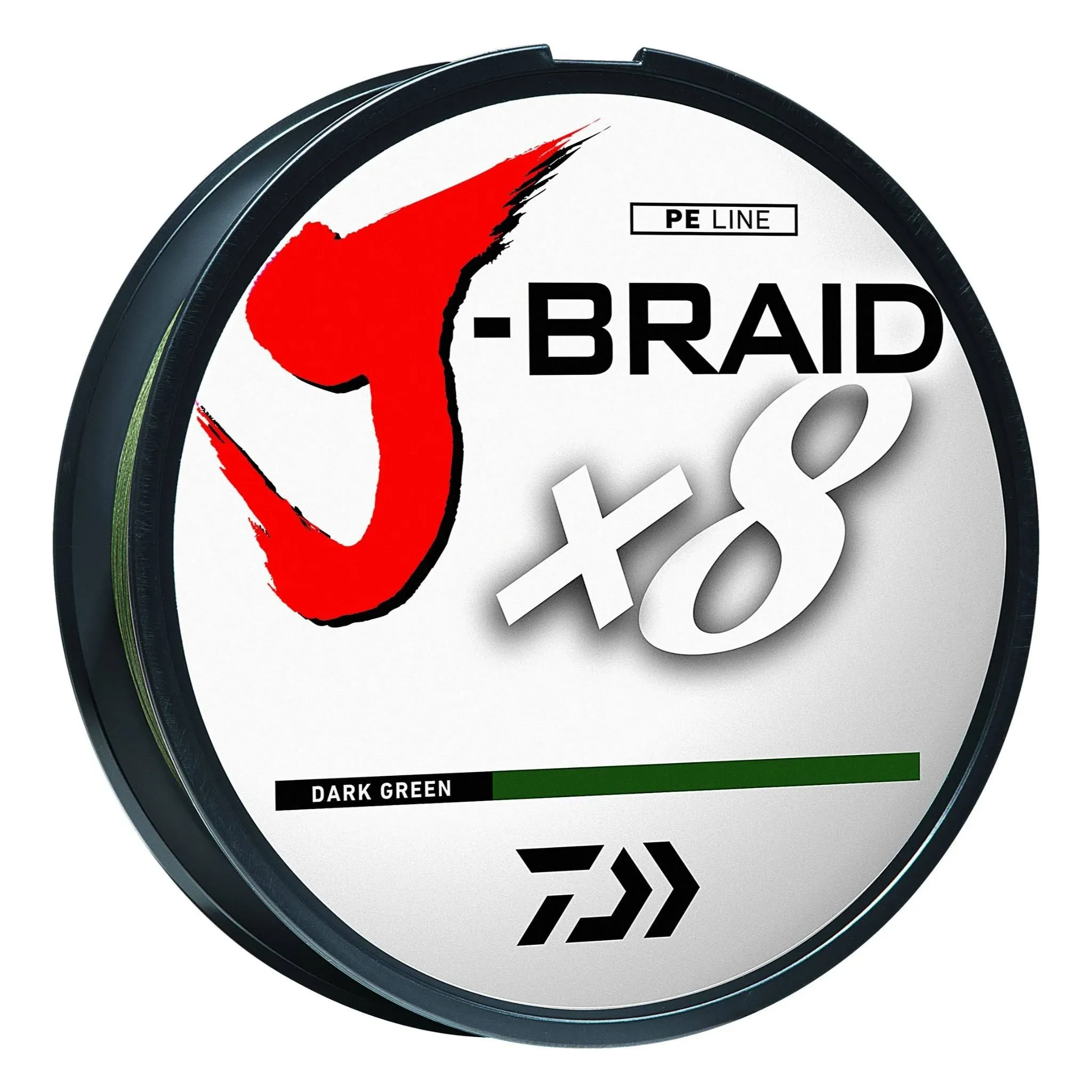 Daiwa 150 Yard J-braid X8 Braided Fishing Line - Dark Green