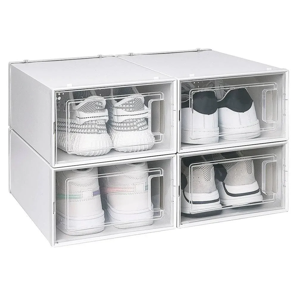 OnDisplay Clik Stackable Interlocking Shoe Box System (Standard White/White, Set ...