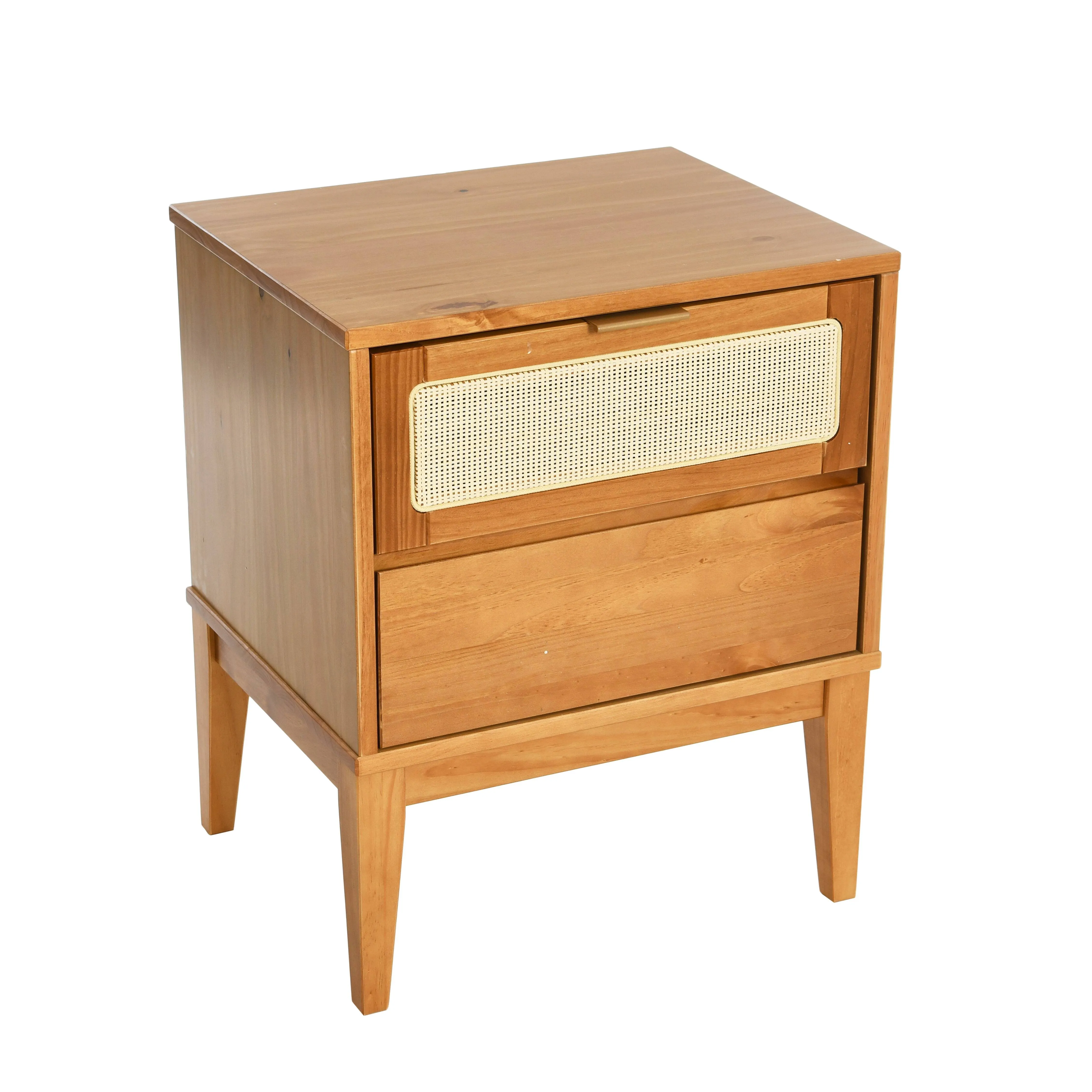 Creative Co-op Crawford Wood 2-Drawer End Table - Light Brown