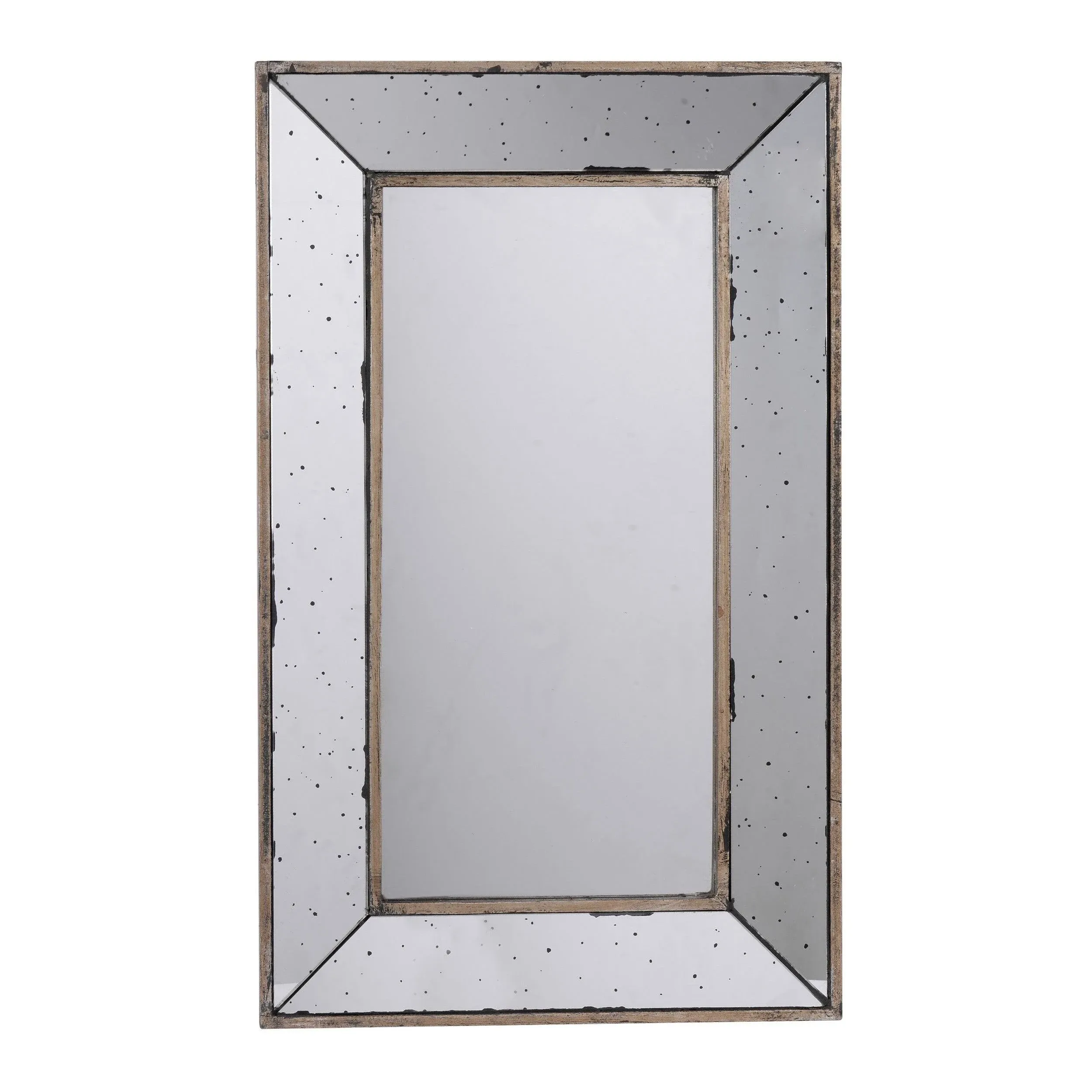 A & B Home 24 in H Large Rectangular Brown Glass/MDF/Glue Mirror Tray, Home Accent Décor