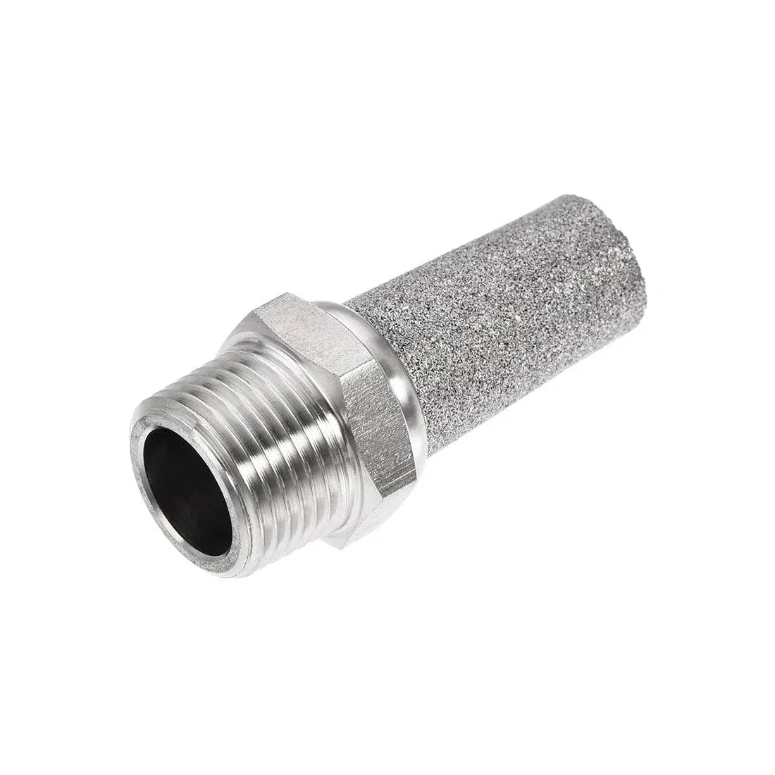 Uxcell Exhaust Muffler PT 3/8 Male Thread Sintered Stainless Steel Breather ...