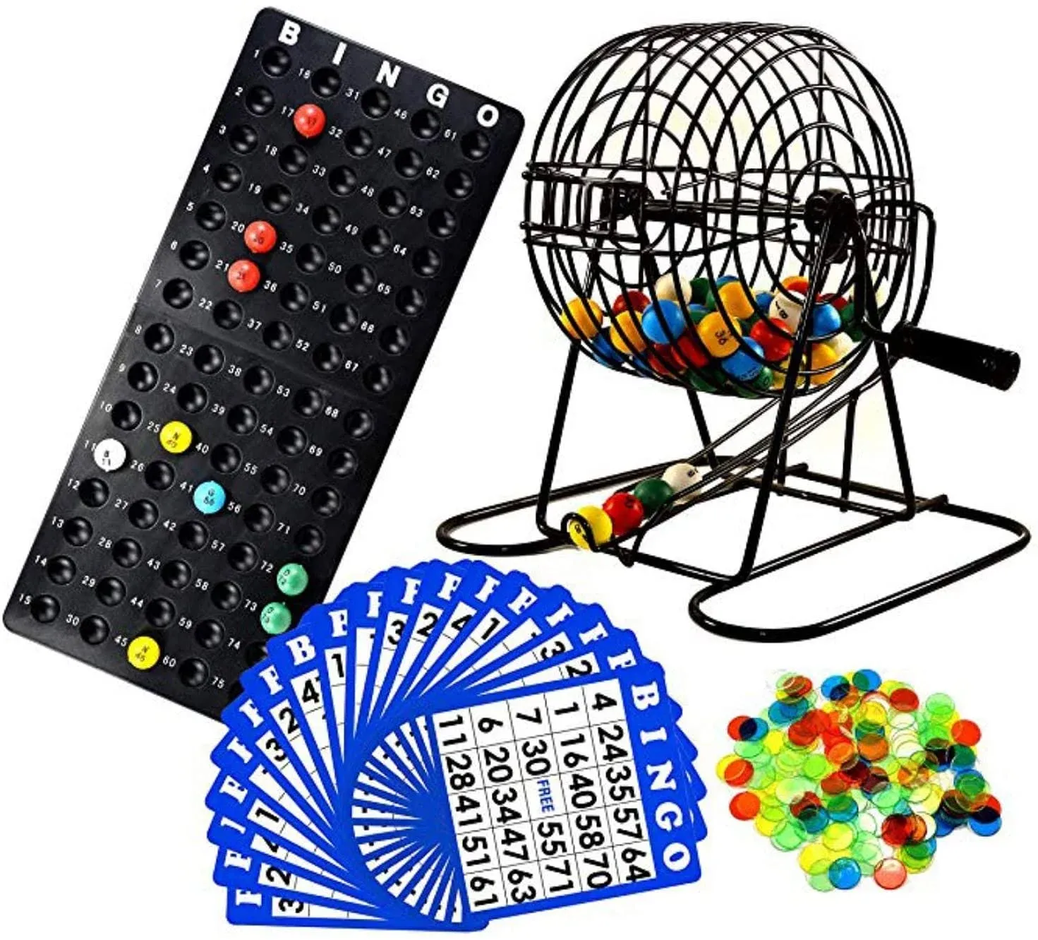 Regal Games Deluxe Bingo Game Set with Bingo Cage, Bingo Board, Bingo Balls, 18