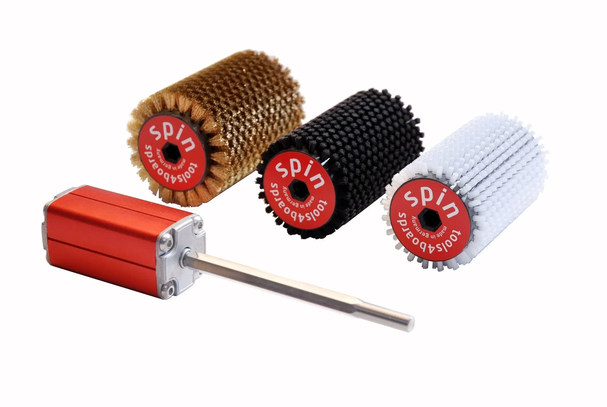 Tools4boards Spin 5-Piece Roto Brush Kit Candy Apple Red/Silver/Black