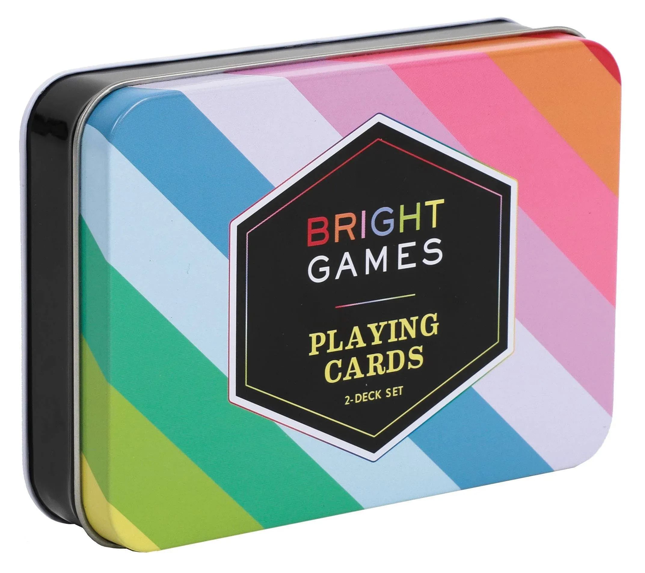 Chronicle Books Bright Games 2-Deck Set of Playing Cards, Bright Colors New