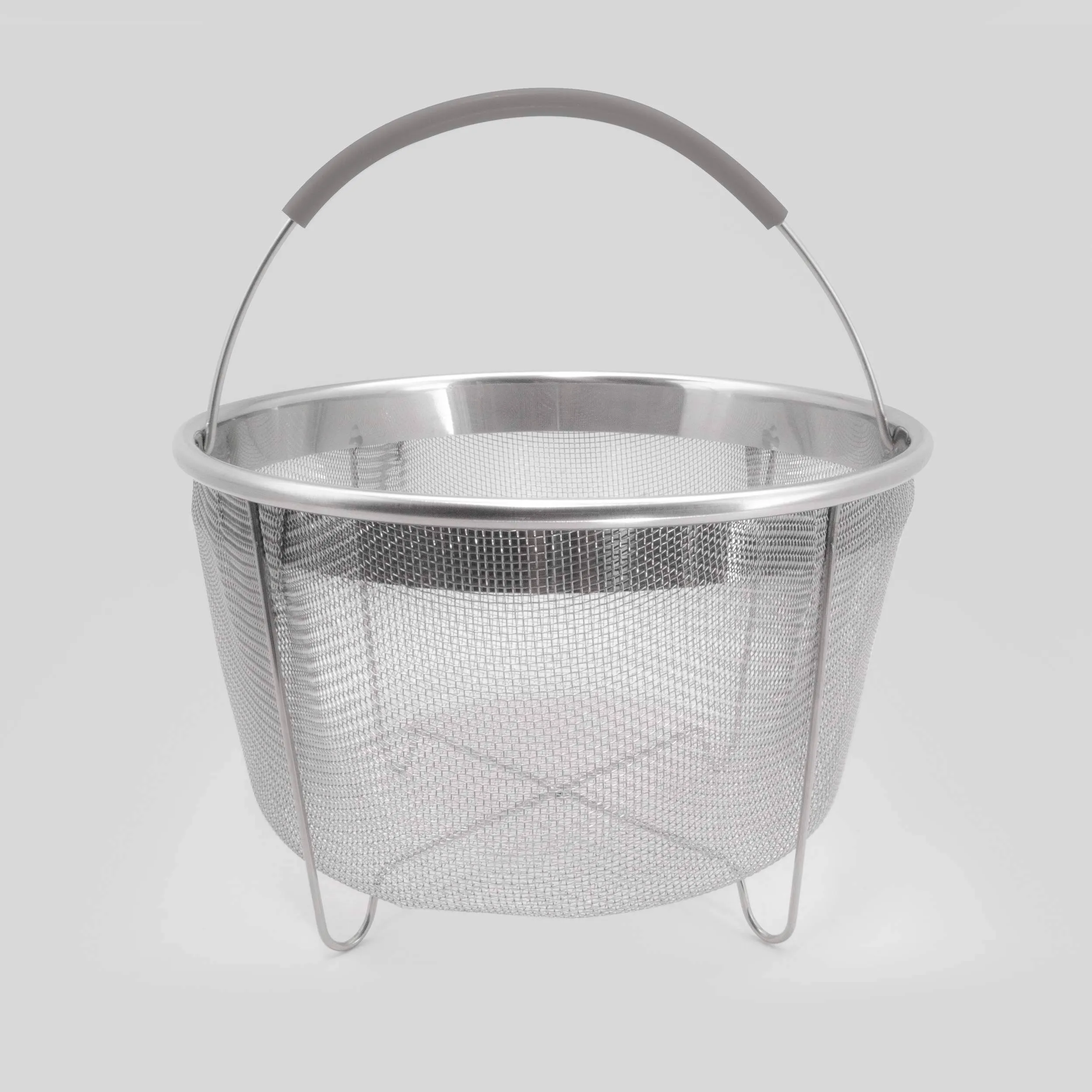 8 1/4 in. 3.75 Qt. Stainless Steel Strainer Basket Grey