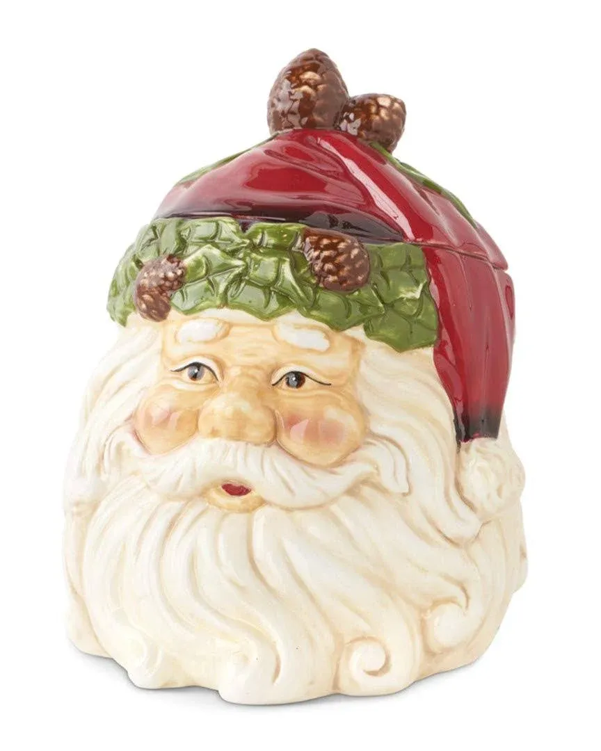 SANTA FACE CERAMIC COOKIE JAR