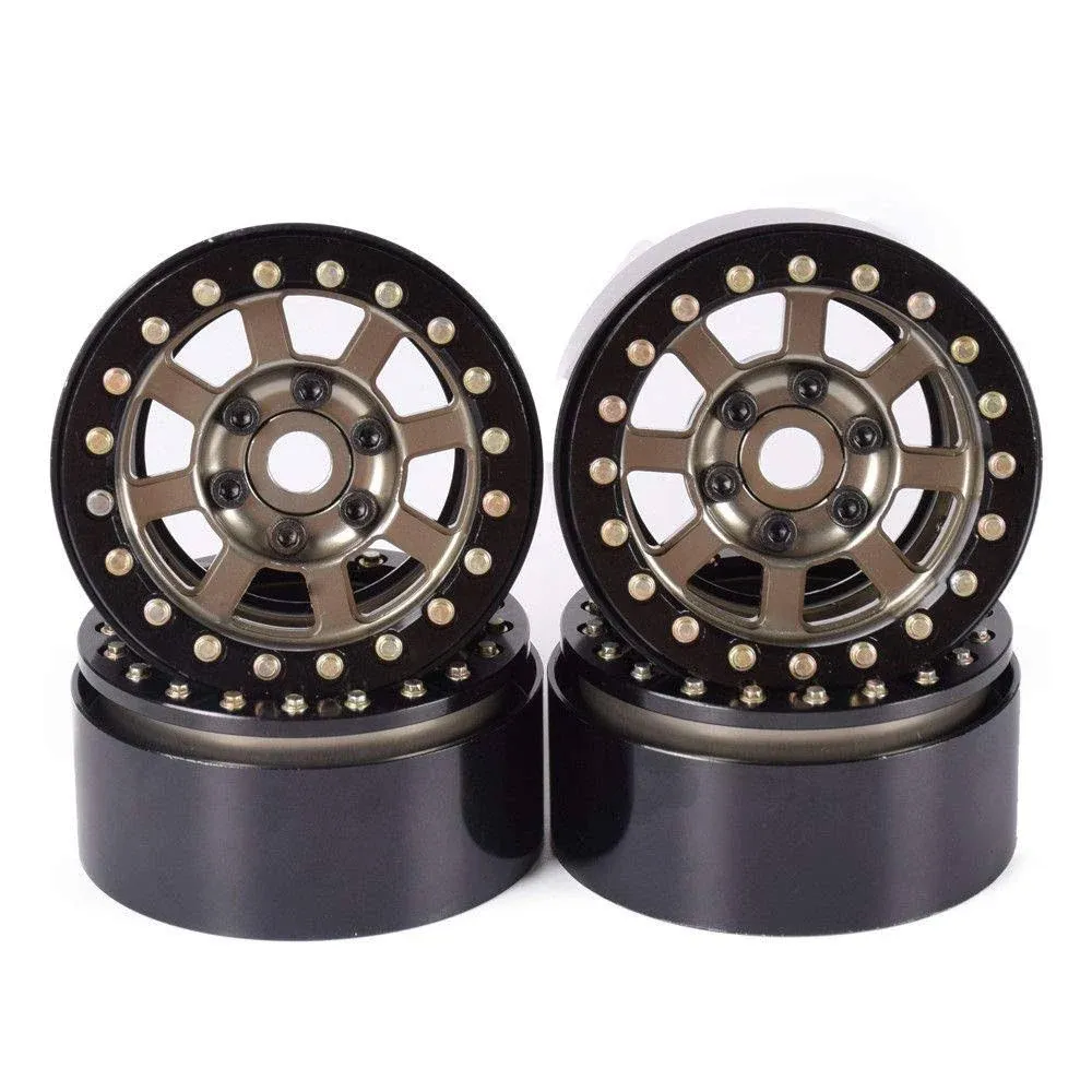 4pcs Metal 1.9" Beadlock Wheel Rims for 1/10 RC Crawler Axial Scx10 90046 90047 ...