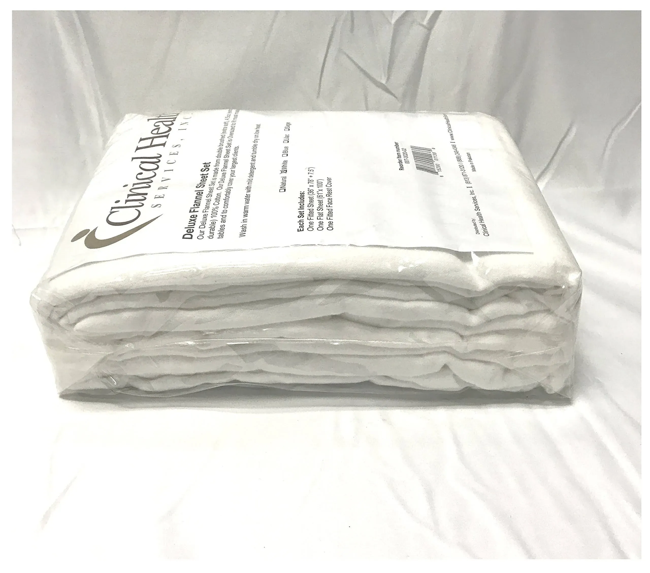 Deluxe Flannel Massage Sheet Set (White)